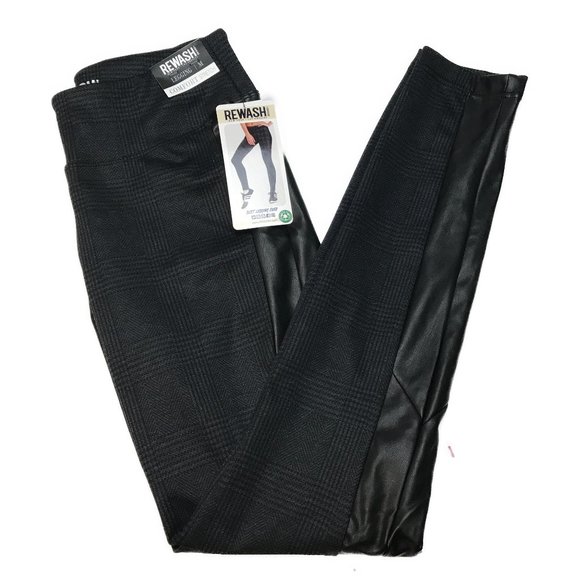 Rewash Brand Comfort Stretch High Rise Black and Gray Legging Size Medium - NWT - Picture 1 of 5